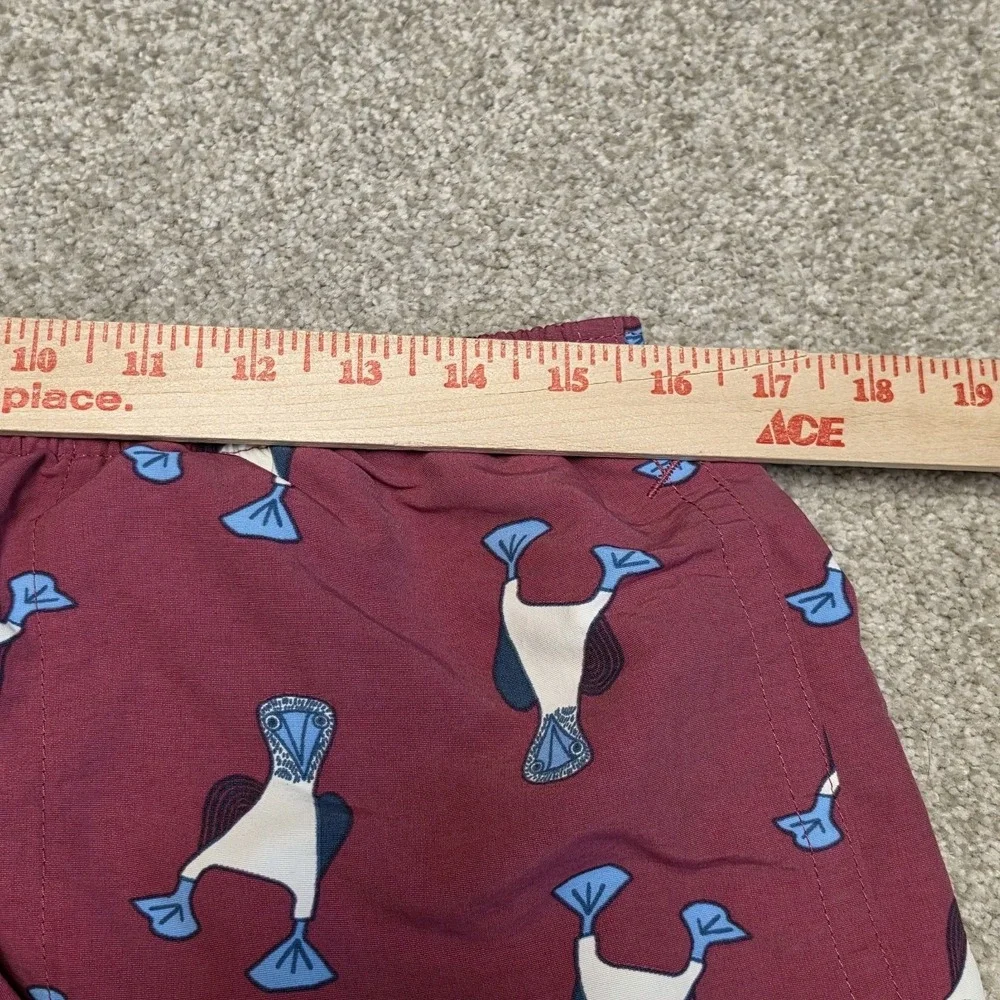 Patagonia Baggies Shorts Mens Large Pink Blue Footed Booby Bird Swim Trunks